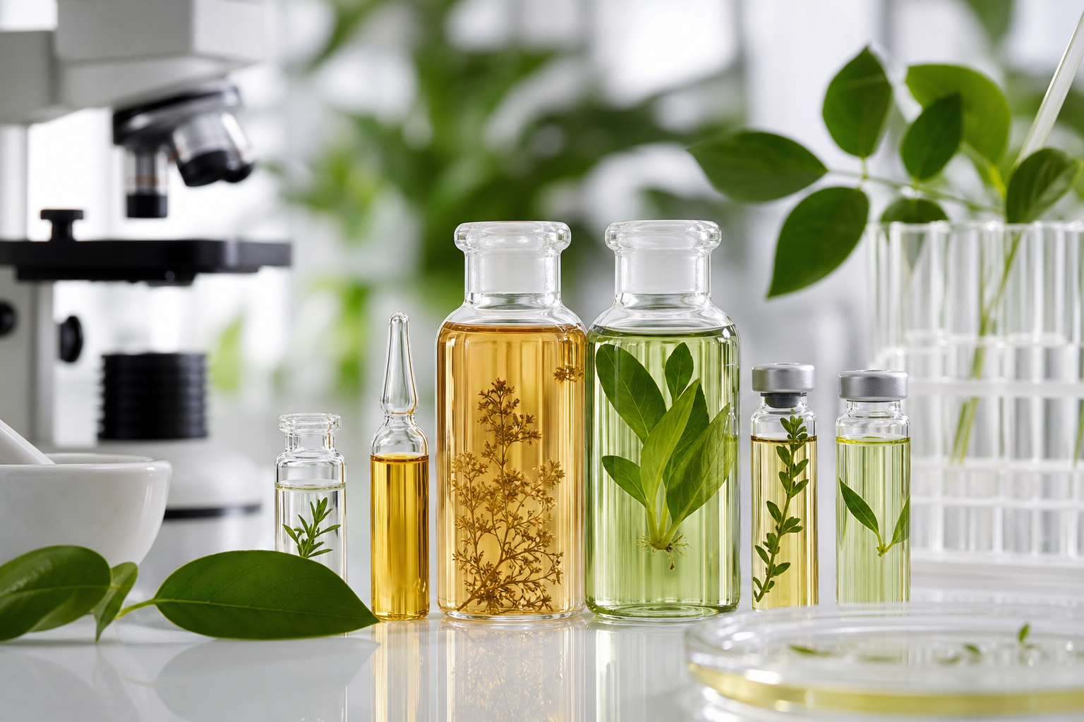 Actifs végétaux high-tech — extraits botaniques laboratoire