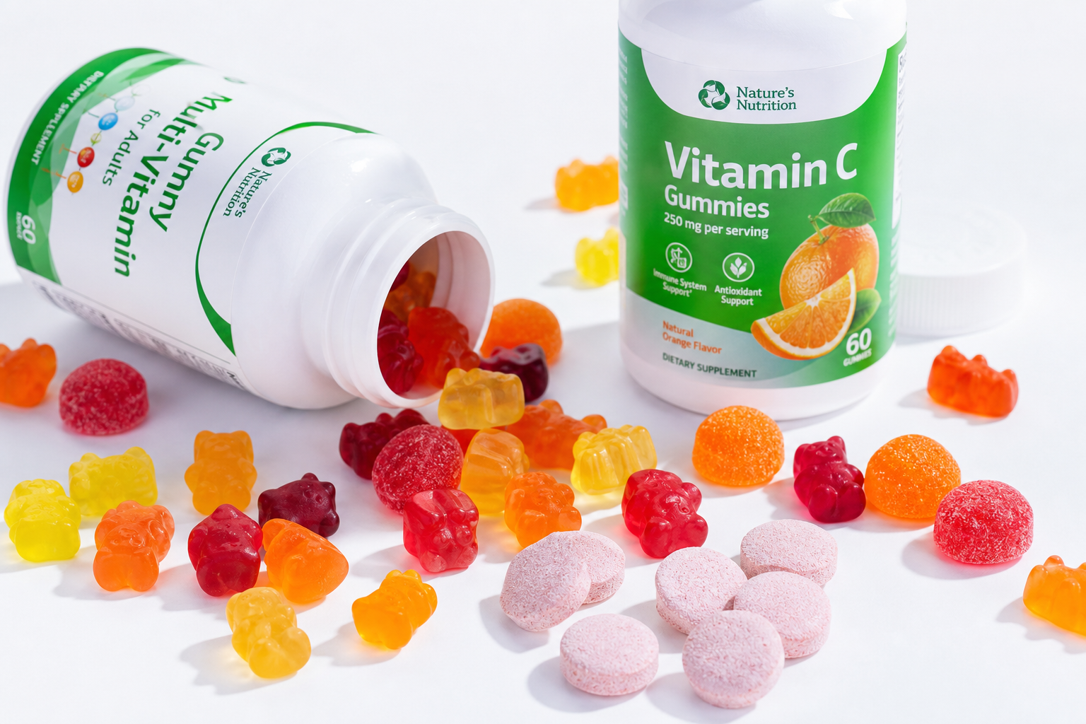 Bonbons gummies vitaminés — compléments alimentaires confiserie