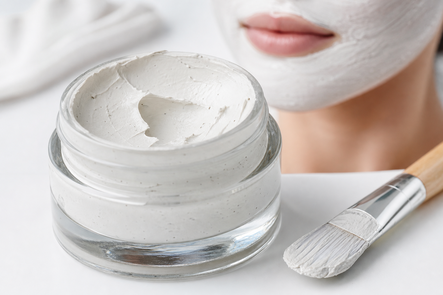 Masques cosmétiques — argile visage et soin cheveux