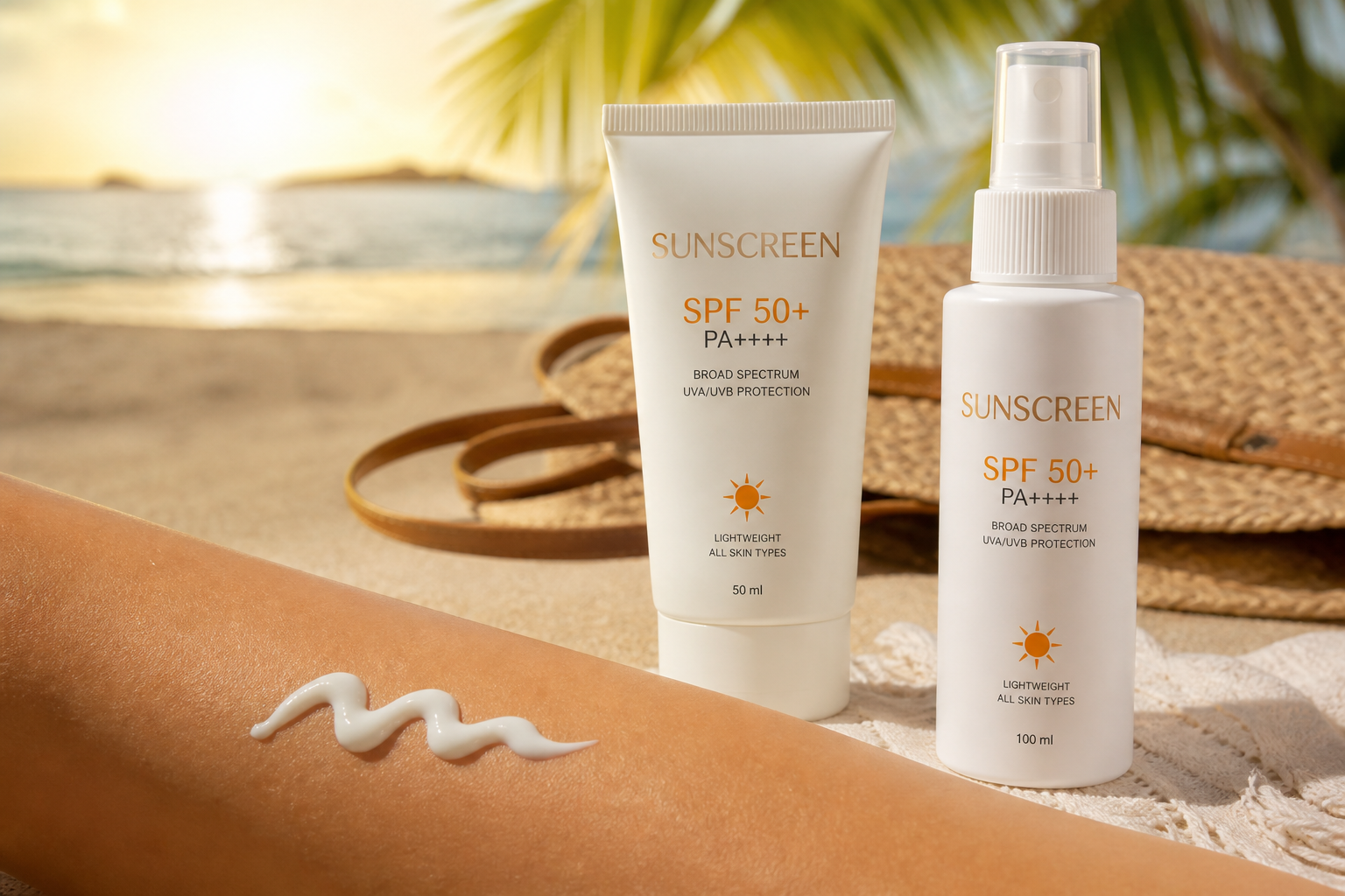 Produits solaires SPF 50+ — protection UVA/UVB